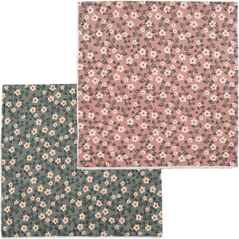 Acigbetter 2 Pack Soft Cotton-Blend Bandana for Women and Men, 21.6''x 21.6'' Neck Head Scarf Summer Thin Bandana Headband - Image 1
